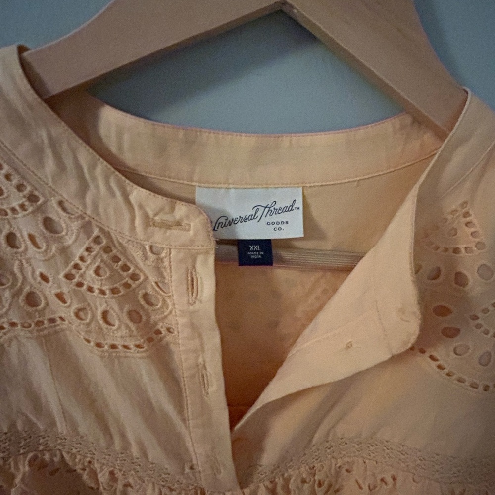 Universal Thread Light Orange Eyelet Top